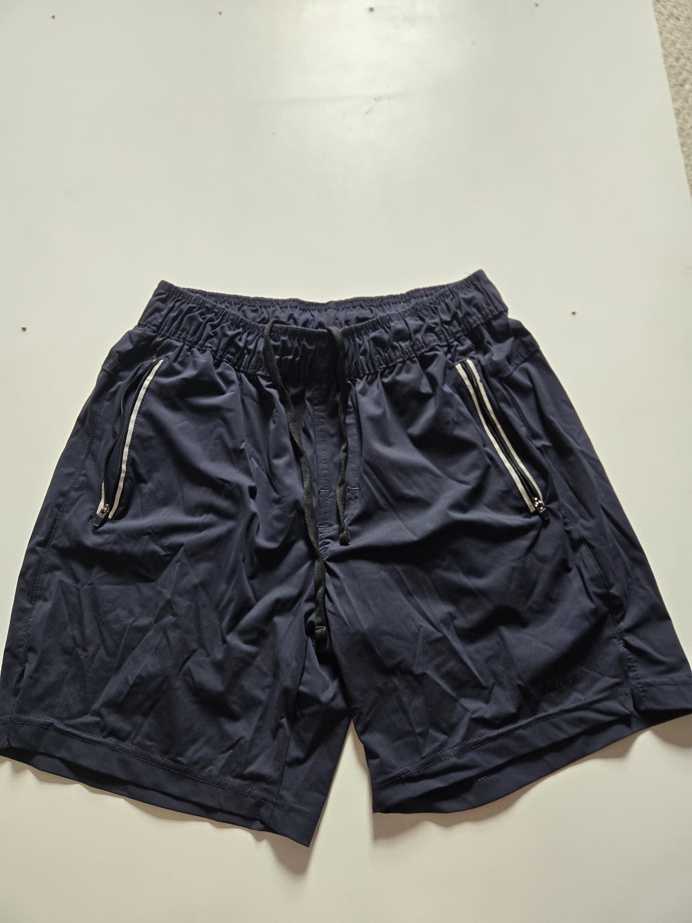 Mitre Navy Athletic Shorts with Zip Pockets